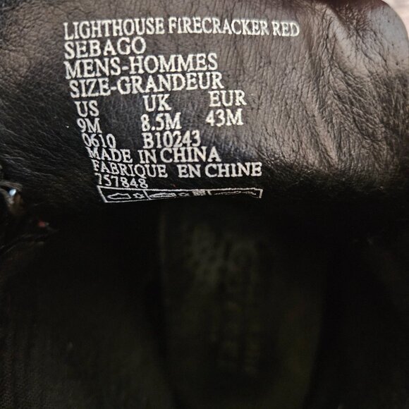 Sebago Lighthouse Docksider High Tops Firecracker Red Sz9 Mens/11Wmn - Picture 7 of 7